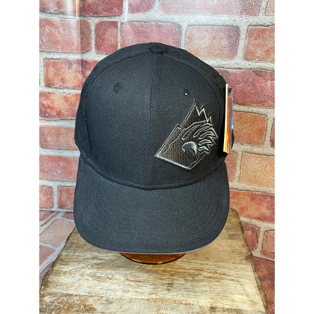 Flat Fitty Bear Mountain BBMR Black Paw Cap Fitted Hat 7 1/2 NWT BMBLKPAW